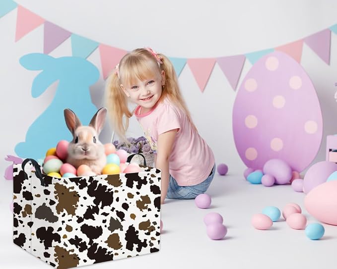 HIYAGON Rectangular Easter Cow Basket - Image 5