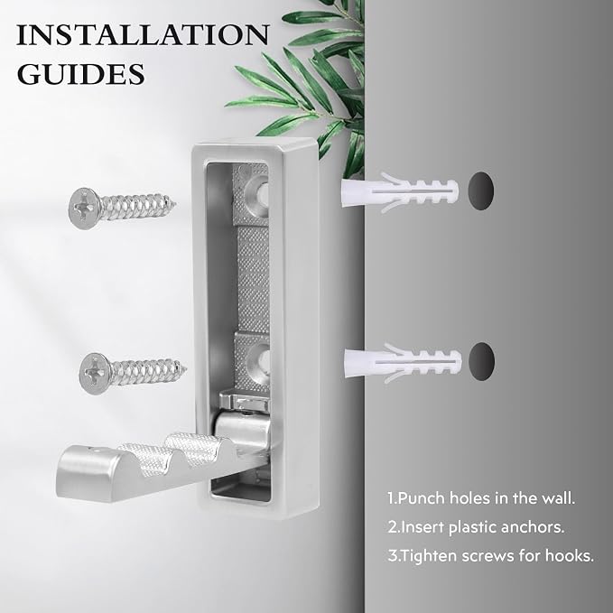 5PCS Heavy Duty Folding Coat Hooks - Image 7