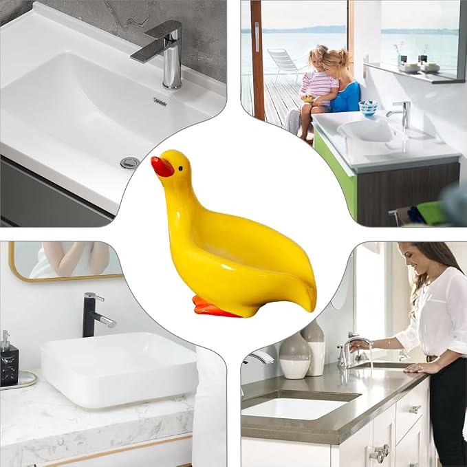 Adorable Laundry Sponge Storage Case -Duck-Shaped Ceramic Soap Dis, Cute - Image 5