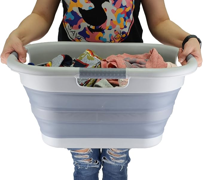 SAMMART 30L Collapsible Plastic Laundry Basket - Image 8