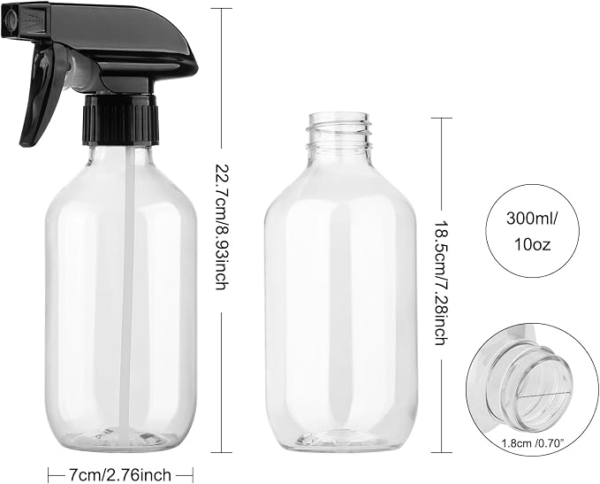 Plastic Spray Bottles Clear and Brown Refillable Container Empty Spray Bottle - Image 2