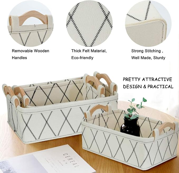 Small Storage Baskets Toy Storage Organizer Rectangle Basket Empty Gift Baskets - Image 5