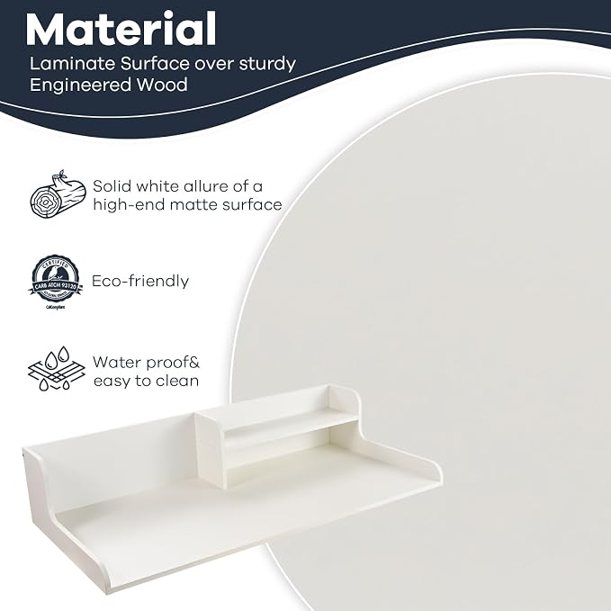 Kaboon Washer Dryer Countertop 2 Tier 54 inches Wide, Laundry Shelf Topper - Image 4