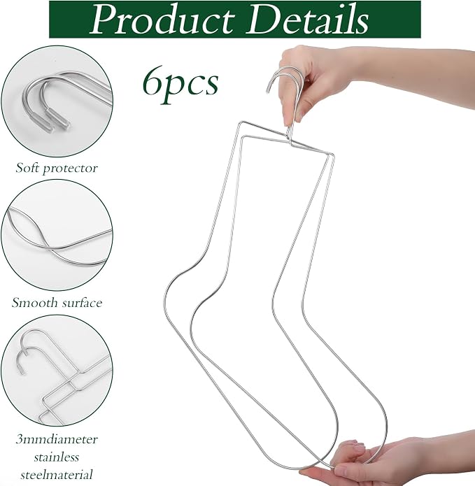 MBAIYO 3 Pairs Small Medium Large Sock Blockers, Drying Hanger - Image 4