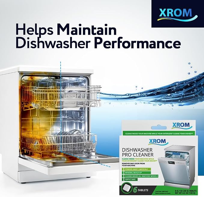 XROM Dishwasher Cleaner Tablets, Plant Based, Deep Clean and Descaler, Removes - Image 2
