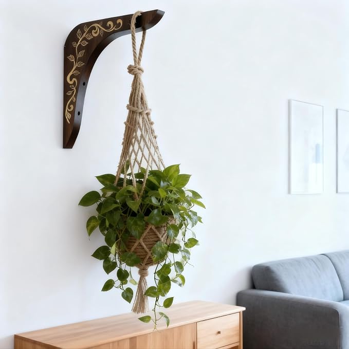 2-Piece Wooden Plant Hanger Bracket - Image 8