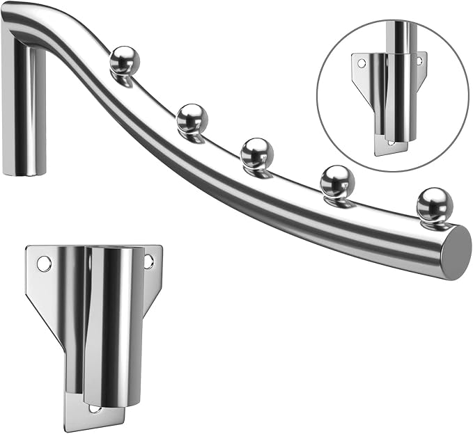Folding Wall Mount Clothes Hanger Metal, 2 Pack Laundry Hanger Drying Rack - Image 3