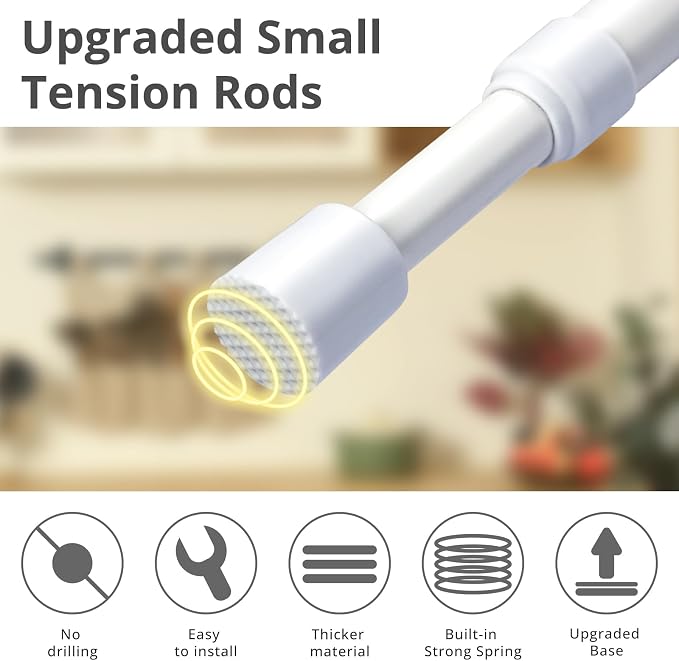 2 Pcs Small Tension Rod 16-28 inch Spring Rod, Tension Rod Spring Tension Rod - Image 5