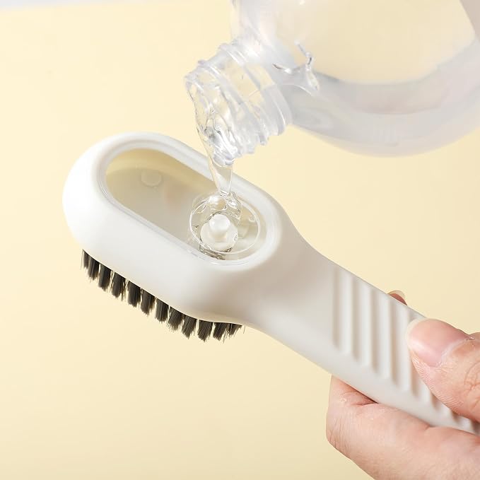 2 Pcs 2 in 1 Multifunction Cleaning Brush Shoe Laundry Brush Liquid Box Soap - Image 3