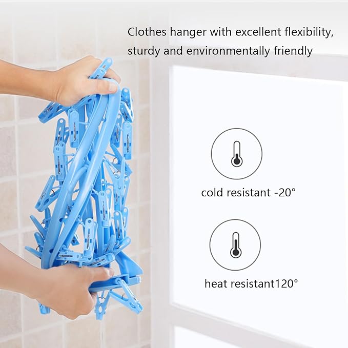 Foldaway Clothesline Hanger Thickened Arms Multiple Clip - Image 7