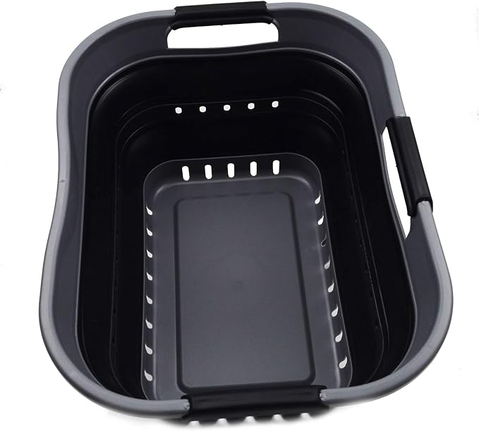 SAMMART 19L Collapsible Super Mini 3 Handled Plastic Laundry Basket - Image 2