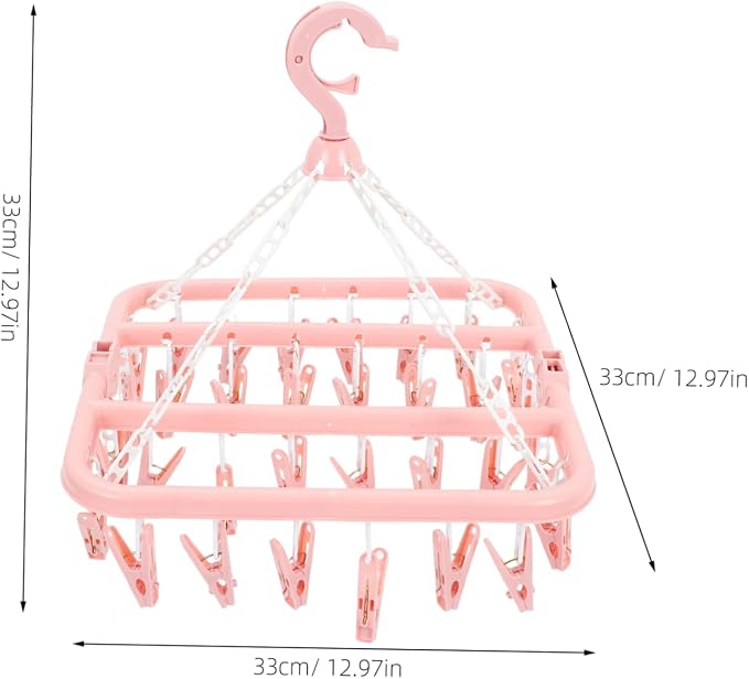 PRETYZOOM 2pcs Foldable Laundry Drying Rack Clips Hangers Clips - Image 2