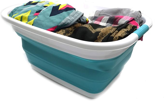 SAMMART 31L Collapsible Plastic Laundry Basket-Foldable Pop Up Storage - Image 5