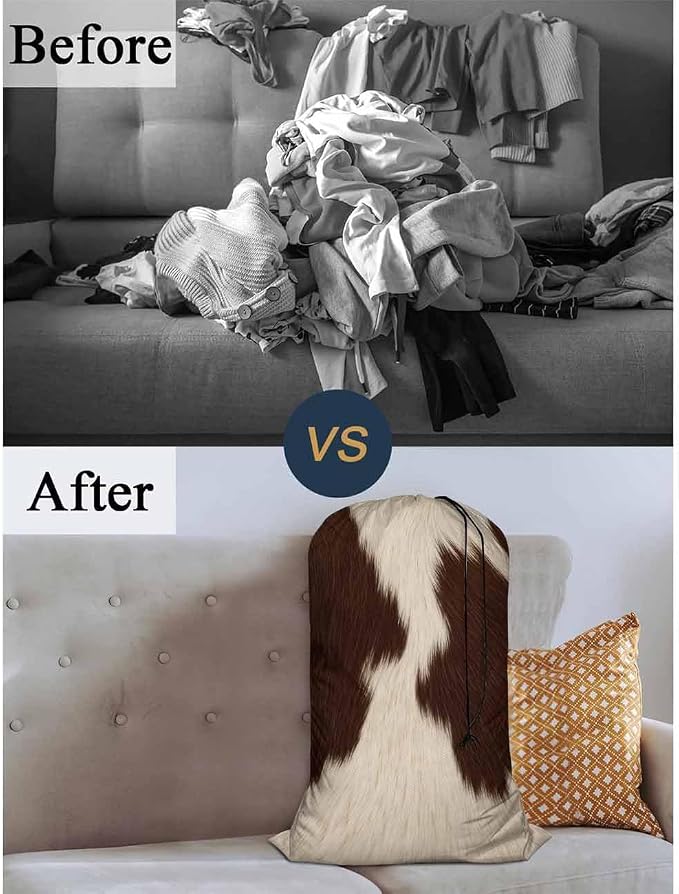 Swono Cowhide Fur Laundry Bag - Image 5