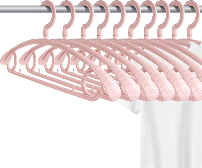 Plastic Clothes Hanger, Extra Thick Plastic Wide Shoulder Adult 360 Degrees by GEMWONDER