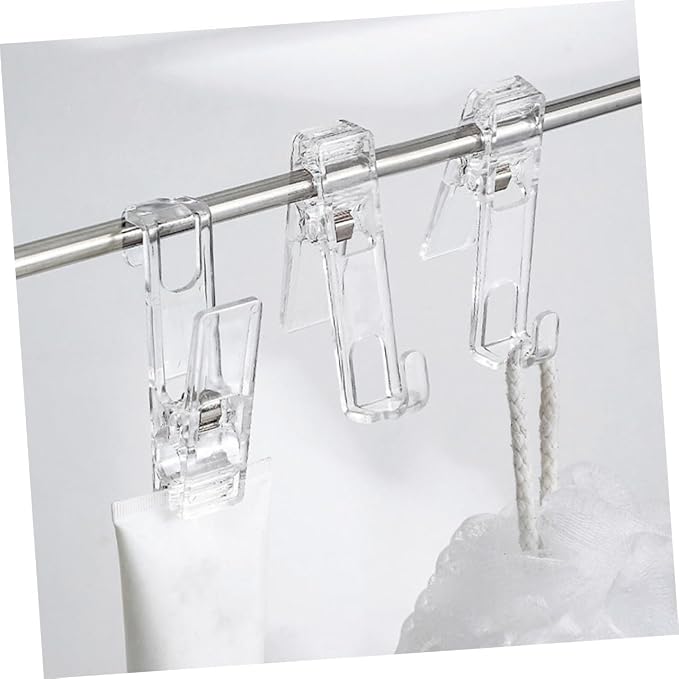 NUOBESTY 32pcs Transparent Laundry Clips Multi-Functional Clothes Hangers Grip - Image 7