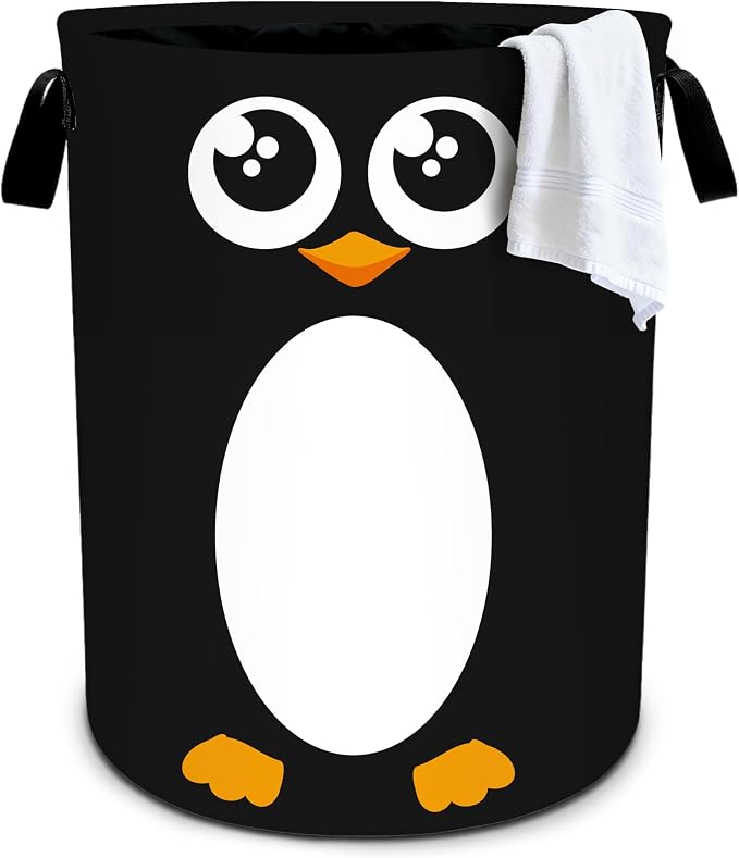 Penguin Laundry Basket Storage Bin Foldable Laundry Hamper Clothes Storage by Bzocm