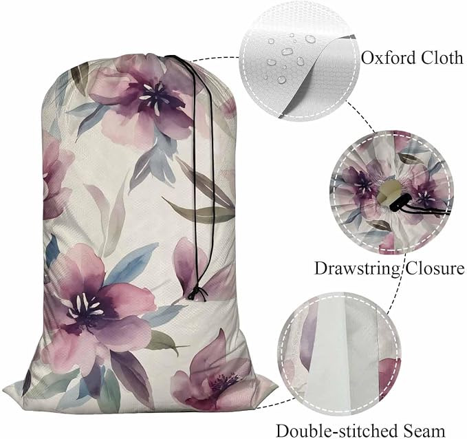 Swono Watercolor Floral Extra Large Laundry Bag - Image 4