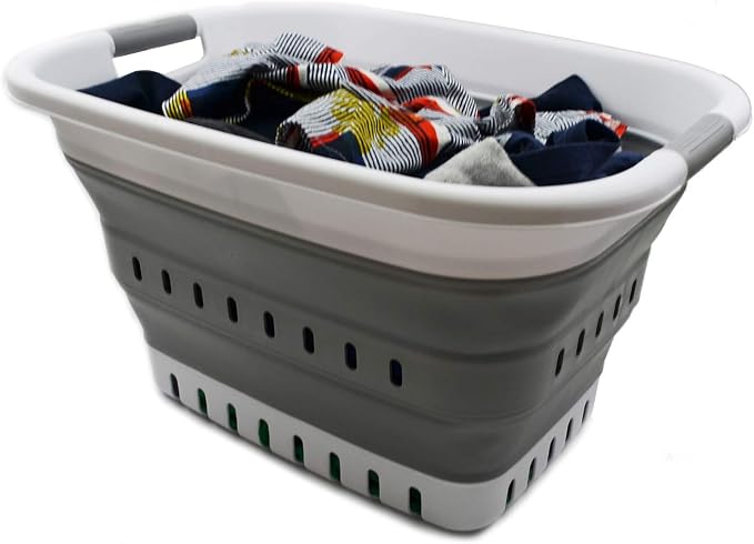 1 CASE of SAMMART 37L Collapsible Plastic Laundry Basket - Image 6