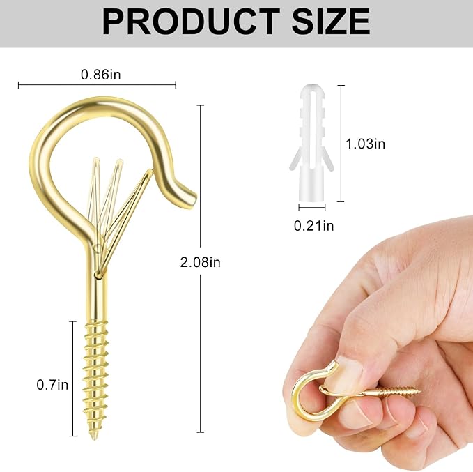 25 PCS Screw-in Hooks for Outdoor String Lights, Q Hangers Hooks Outdoor for - Image 3