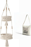 2 Tier Hanging Basket, Macrame Hanging Basket by VisitZellovy