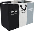 168L Laundry Hamper, Large Blanket Storage Basket Sorter 3 Section Bag Organizer by D-FLIFE