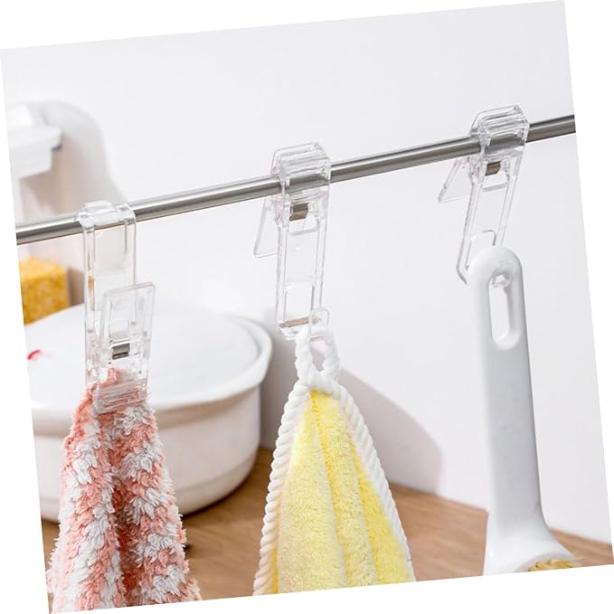 NUOBESTY 32pcs Transparent Laundry Clips Multi-Functional Clothes Hangers Grip - Image 9