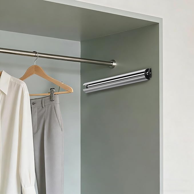 14-Inch Valet Rod for Closet Pull Out, Azcom Hanging Telescoping Clothes Rod - Image 6