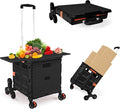 Foldable Utility Cart with Stair Climbing Wheels, Collapsible Rolling Crate by ZIYOULANG