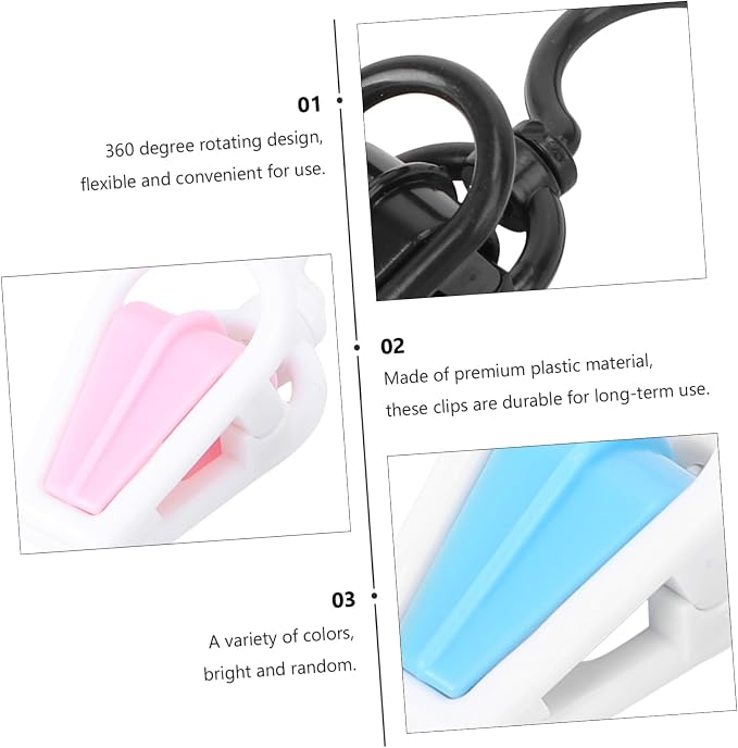 DECHOUS 10pcs Swivel Laundry Hooks Plastic Hanger Clips - Image 9