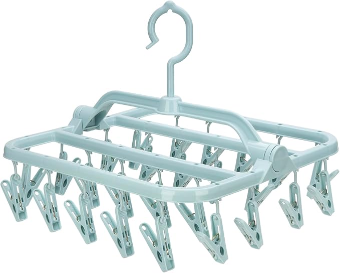 Foldable Clip Hangers with 26 Drying Clips, Underwear Hanger with Clips by Annaklin