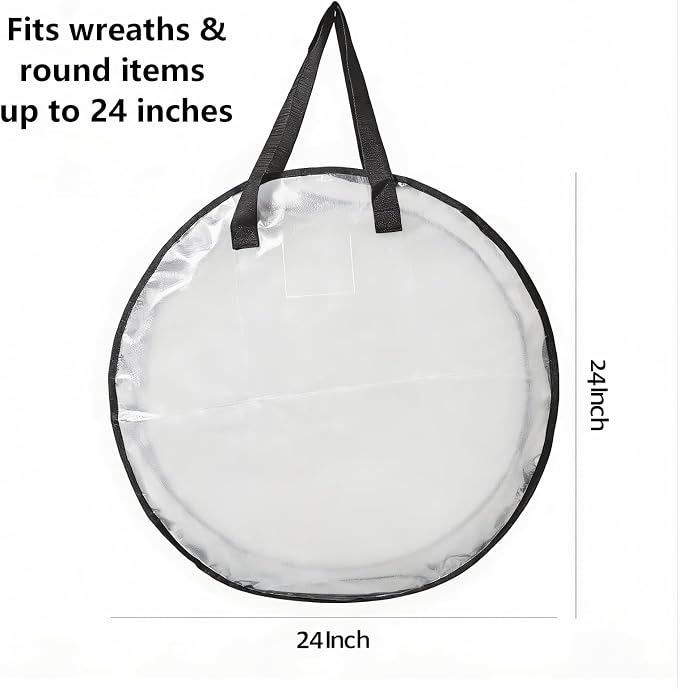 4 Pack Clear Christmas Wreath Storage Bags 24 Inch - Image 3