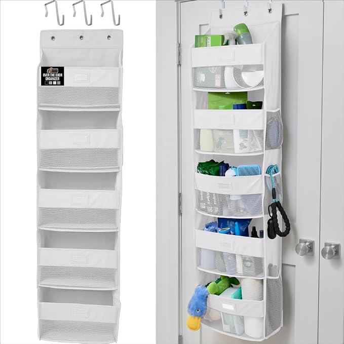 GORILLA GRIP Over The Door Organizer Storage, 5 Deep Hanging Shelves, Holds by GorillaGrip
