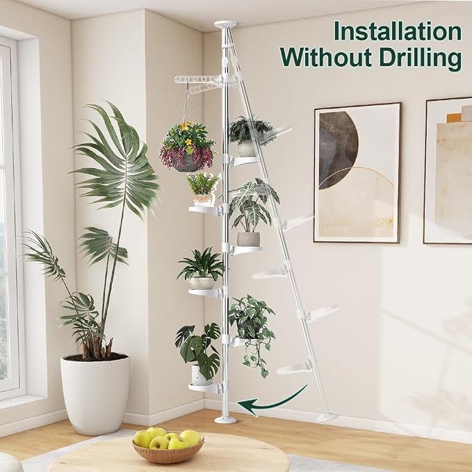 Hershii 7-Layer Tension Pole Plant Stand Indoor Decorative Display Rack Stands - Image 6