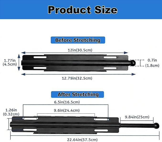 12" Valet Rod for Closet Pull Out, Retractable Slide Out Closet Valet Rod for - Image 3