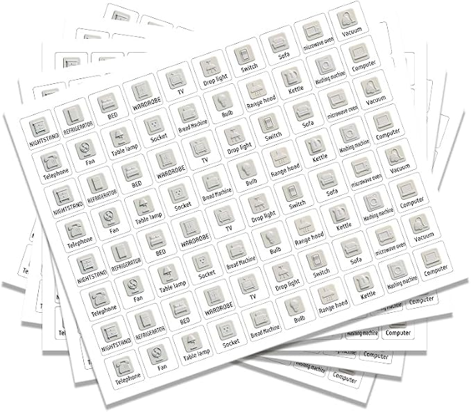 Pack of 400 Light Switch Sticker Labels, 20 Designs Visual Switch ID Stickers by GOMAKERER
