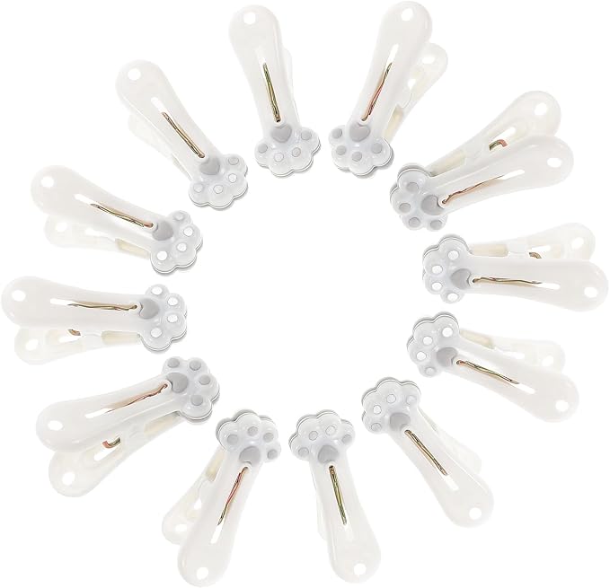 12pcs Heavy Duty Plastic Clothes Pins Windproof Quilt Drying Clips No Trace by HYTROVE