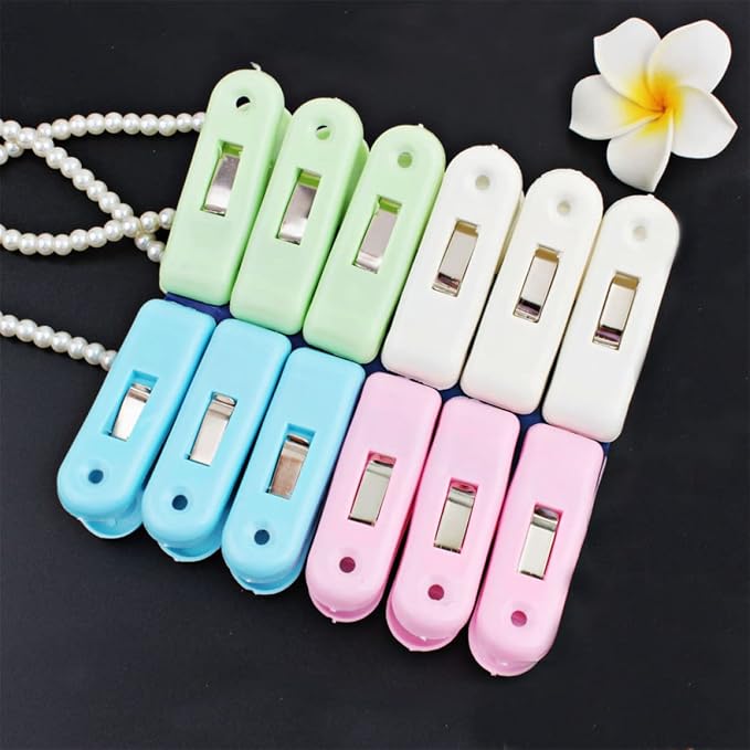 PRETYZOOM 12pcs Plastic Windproof Clothespins Non-Slip Laundry Clips - Image 4