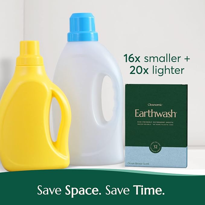 Earthwash Laundry Detergent Sheets 160 Ocean Breeze Sustainable Sanitizer Strips - Image 8