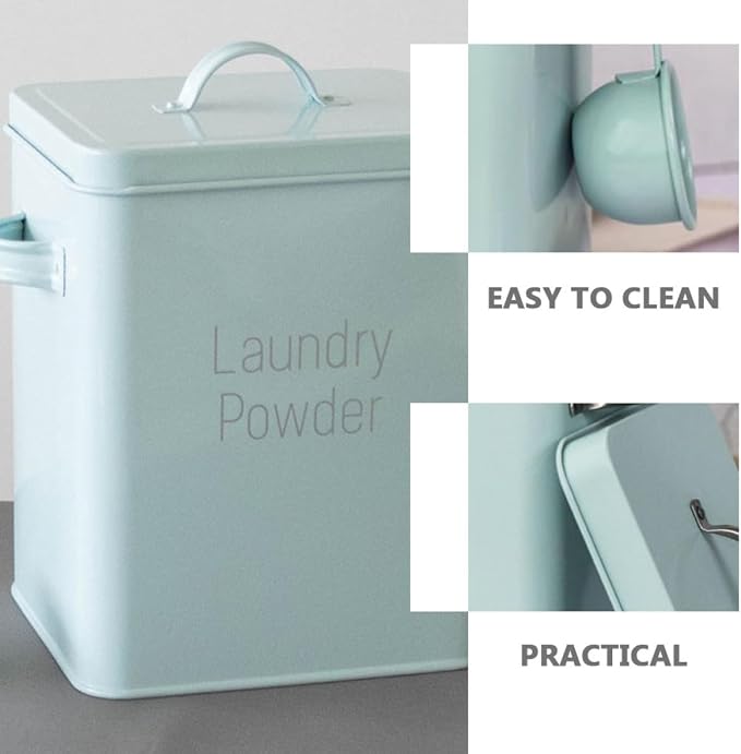 Moisture-proof and Resistant Green Metal Storage Holder and Laundry Powder - Image 8