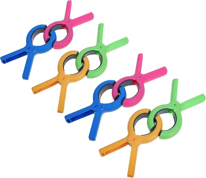 8pcs Windproof Non-Slip Clothes Clips Set, Large Plastic Clothespins by SOESFOUFU