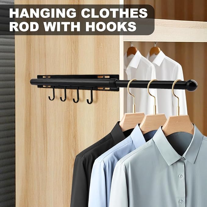 Valet Rod for Closet Pull Out, Retractable Slide Out Valets Rod Closet - Image 6