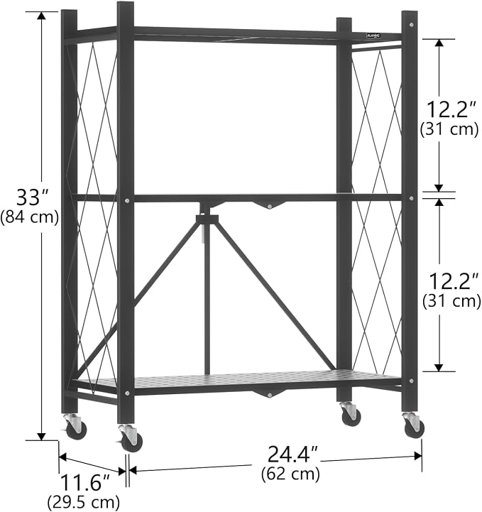 ALANNG Heavy Duty 3-Tier Folding Shelf - Image 3