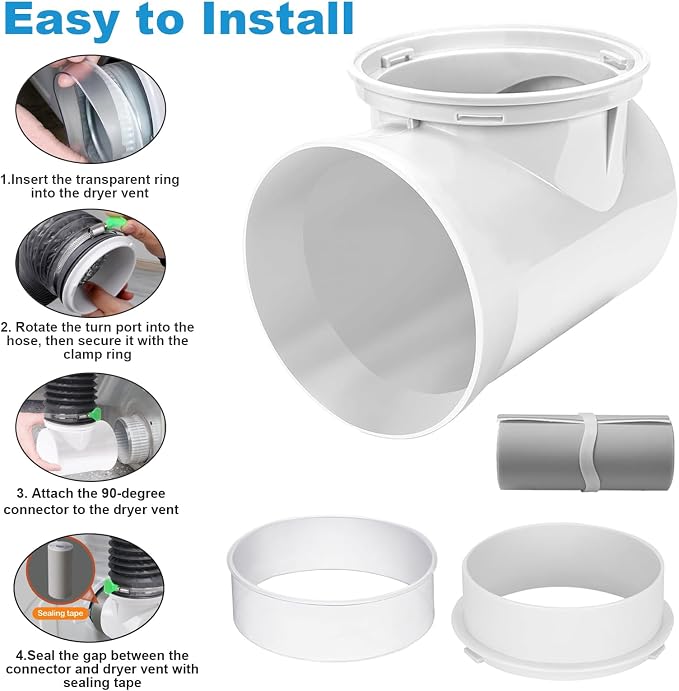 Metal Dryer Duct Lint Trap, Indoor Dryer Vent Kit - Image 7