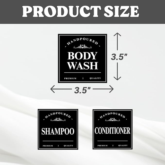 Minimalist Bathroom Stickers for Refill Bottles - Image 2