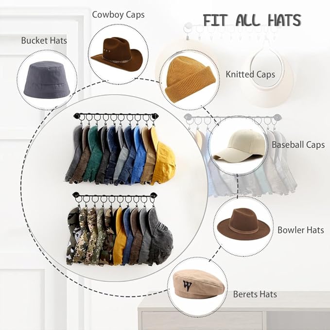 Hat Rack Wall Cap Organizer - Image 5