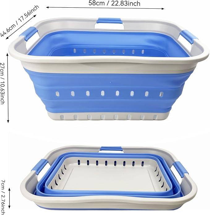 SAMMART Set of 2 Collapsible Plastic Laundry Basket - Image 8