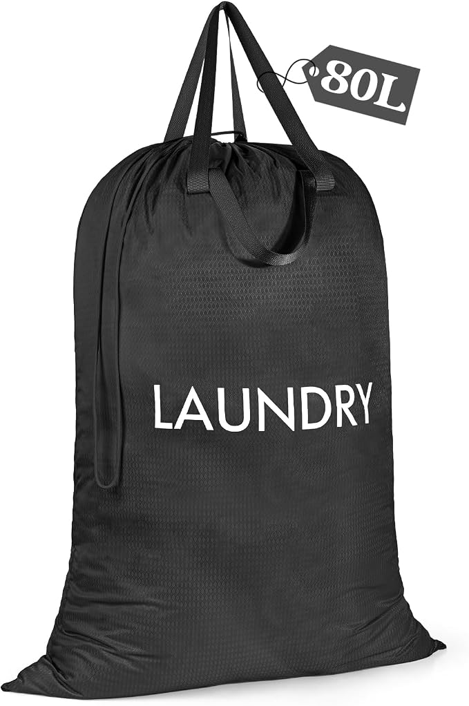 MissBoy Heavy Duty Nylon Laundry Bag, Washable & Splash-Resistant Dirty Clothes by MissBoy