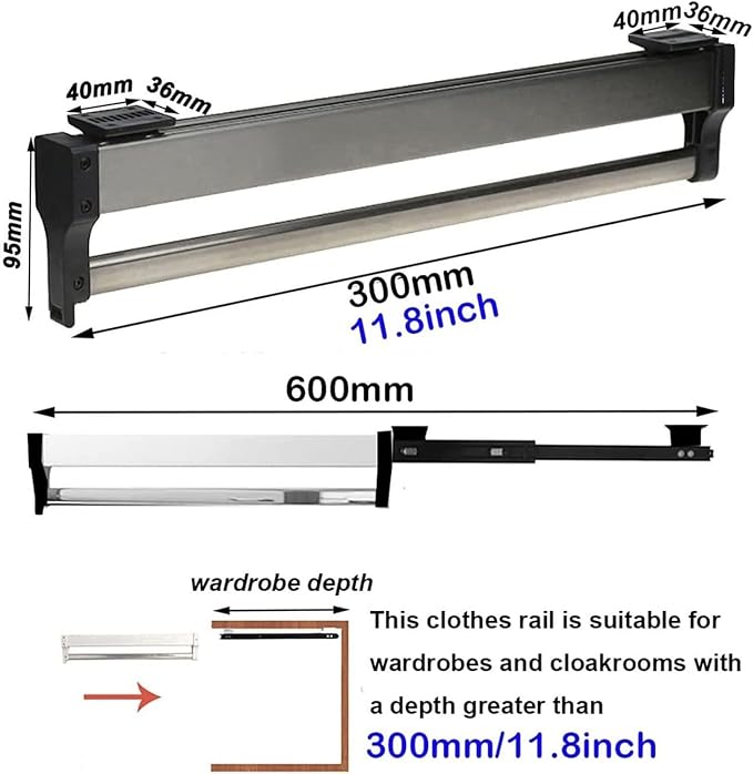 Dsiney Extendable Closet Rod Clothes Drying Rack - Image 2