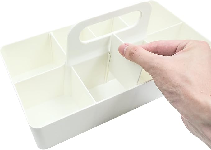 New Plastic Portable Makeup Organizer Caddy Tote Divided Basket Bin - Image 4